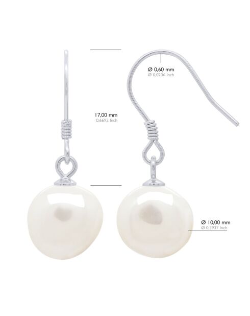 Boucles d'oreilles Argent & Perles de Culture d'eau Douce Baroques blanc naturel