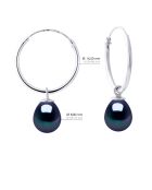 Boucles d'oreilles Argent & Perles de Culture d'Eau Douce Poires noires