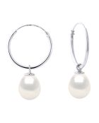 Boucles d'oreilles Argent & Perles de Culture d'eau Douce Poires blanc naturel