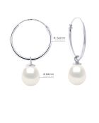Boucles d'oreilles Argent & Perles de Culture d'eau Douce Poires blanc naturel