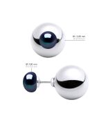 Boucles d'oreilles Argent & Perles de Culture d'Eau Douce noires