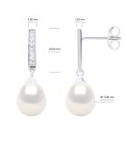 Boucles d'oreilles Argent & Perles de Culture d'eau Douce Poires blanc naturel
