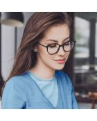 Boucles d'oreilles Argent & Perles de Culture d'Eau Douce Boutons noires