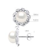 Boucles d'oreilles Argent & Perles de Culture d'eau Douce Boutons blanc naturel