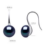 Boucles d'oreilles Argent & Perles de Culture d'Eau Douce Boutons noires