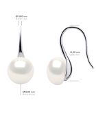Boucles d'oreilles Argent & Perles de Culture d'eau Douce Boutons blanc naturel