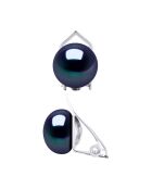 Boucles d'oreilles Argent & Perles de Culture d'Eau Douce Boutons noires