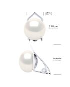 Boucles d'oreilles Argent & Perles de Culture d'eau Douce Boutons blanc naturel