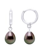 Boucles d'oreilles Argent & Perles de Culture de Tahiti noires