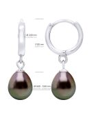 Boucles d'oreilles Argent & Perles de Culture de Tahiti noires