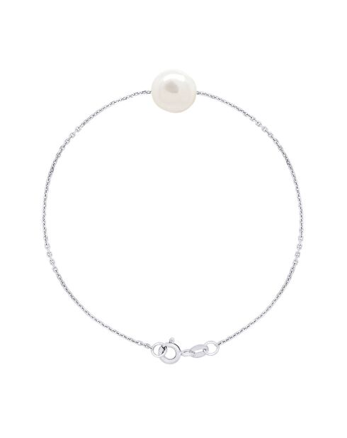 Bracelet Argent & Perle de Culture d'Eau Douce Baroque blanc naturel