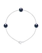 Bracelet Argent & Perles de Culture d'Eau Douce Rondes noires