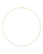 Collier Or jaune & Perles de Culture d'eau Douce Rondes blanc naturel