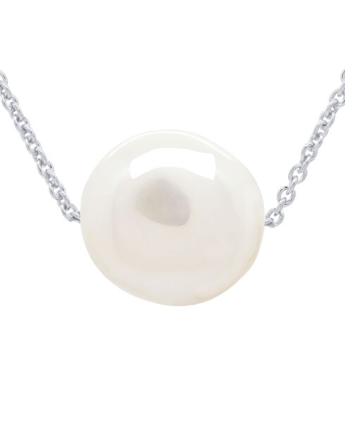 Collier Argent & Perle de Culture d'Eau Douce Baroque blanc naturel