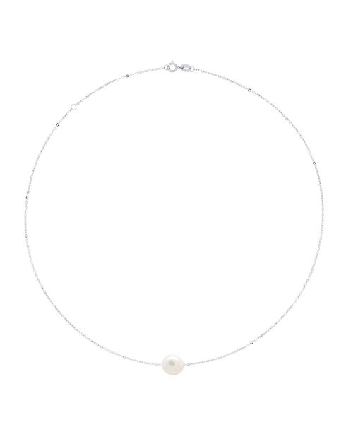 Collier Argent & Perle de Culture d'Eau Douce Baroque blanc naturel
