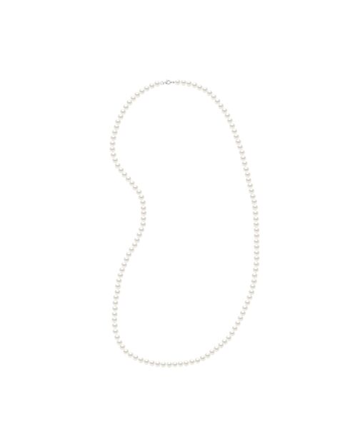 Sautoir Argent & Perles de Culture d'eau Douce Semi-Rondes blanc naturel