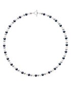 Collier Argent & Perles de Culture d'eau Douce Rondes multicolores