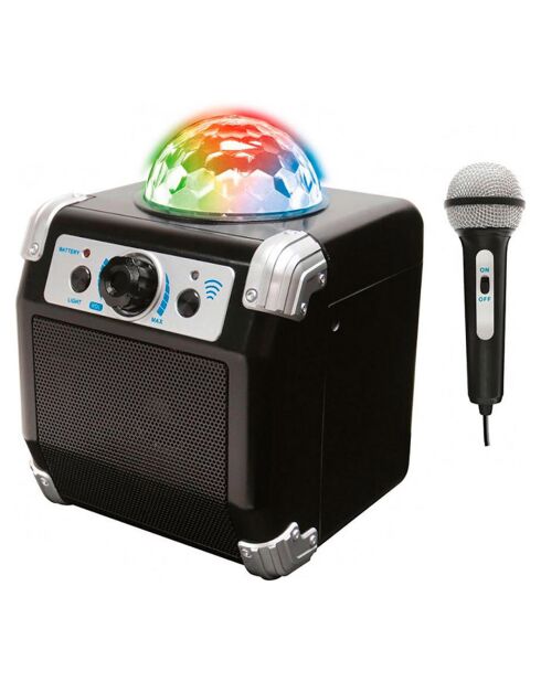 Système de karaoké sans fil avec connexion d'appareil Bluetooth, boule lumineuse Disco intégrée - 3 ans et +