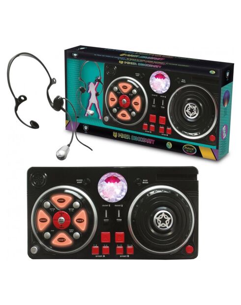Table de mixage DJ avec écouteurs et boule disco - 3 ans et +