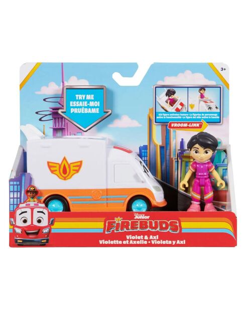 Firebuds Véhicule de sauvetage, Violette et Axelle - 3 ans et +