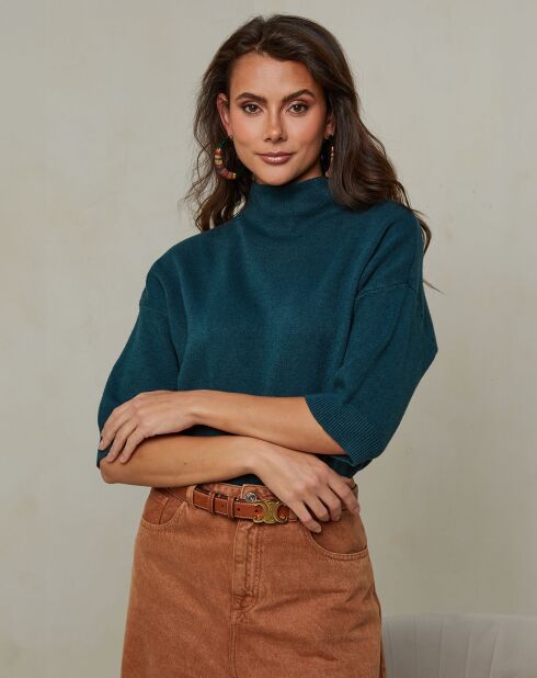 Mahouca flaschengrüner Pullover