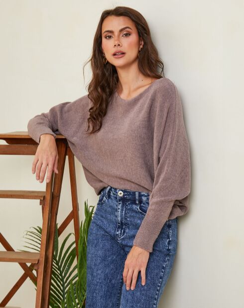 Hajos taupefarbener Pullover