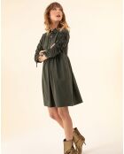 Robe Billy kaki rayure dorée