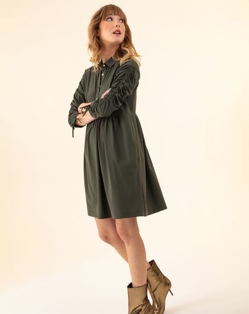 Robe Billy kaki rayure dorée