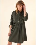 Robe Billy kaki rayure dorée