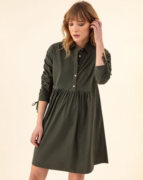 Robe Billy kaki rayure dorée