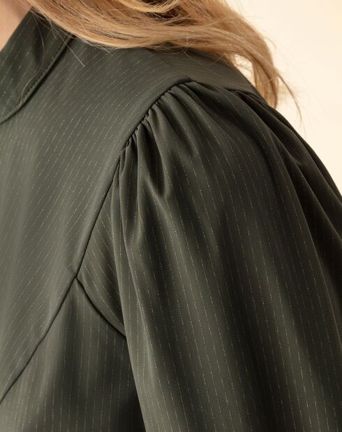 Chemise Gyptis kaki rayure dorée