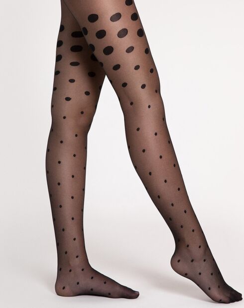 Collants Natalie à motifs 15 deniers noirs