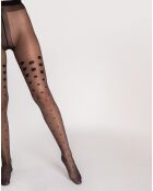 Collants Natalie à motifs 15 deniers noirs