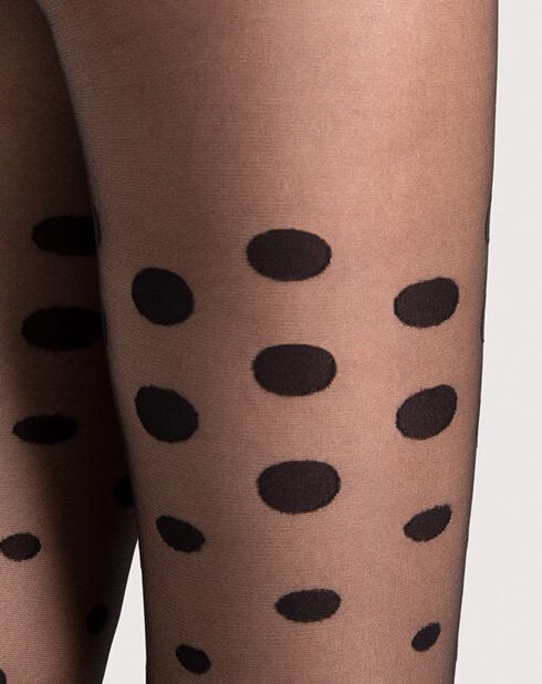 Collants Natalie à motifs 15 deniers noirs