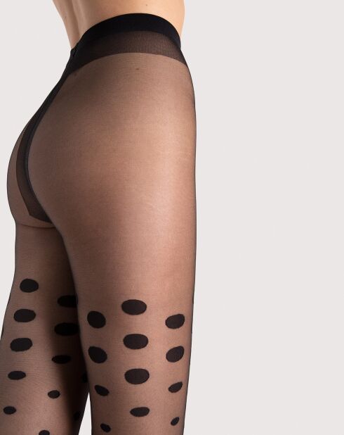 Collants Natalie à motifs 15 deniers noirs
