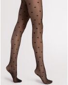 Collants Heartbeat modelants à motifs 20 deniers noirs