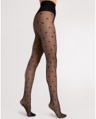 Collants Heartbeat modelants à motifs 20 deniers noirs