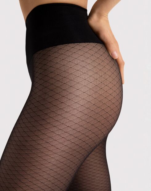 Collants Sierra modelants à motifs 20 deniers noirs
