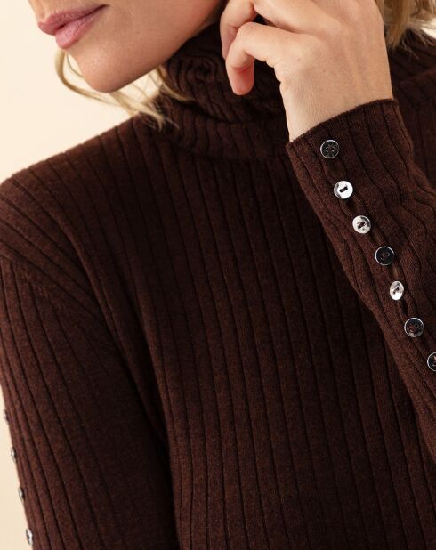 Pull en Laine mélangée Kris chocolat