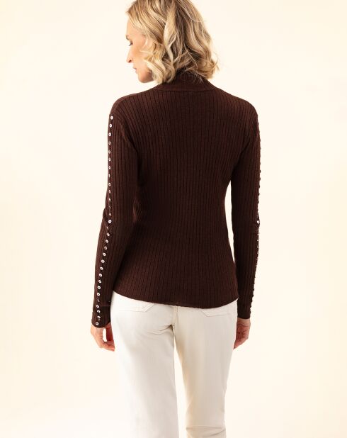 Pull en Laine mélangée Kris chocolat