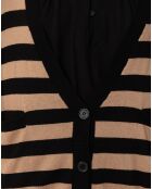 Gilet en Laine mélangée Lena rayure camel