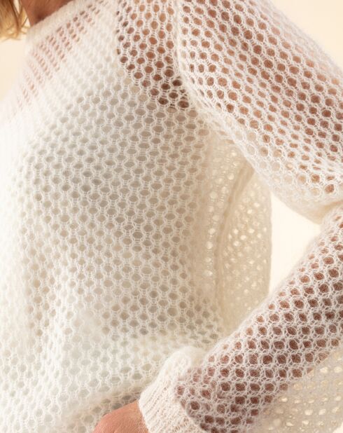 Pull en Mohair & Laine mélangés Meryl écru