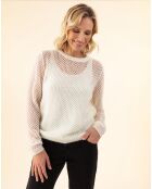 Pull en Mohair & Laine mélangés Meryl écru