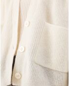 Gilet en Kidmohair & Laine mélangés Bonnie écru