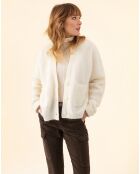 Gilet en Kidmohair & Laine mélangés Bonnie écru
