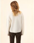 Gilet en Kidmohair & Laine mélangés Bonnie écru