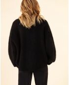 Gilet en Kidmohair & Laine mélangés Bonnie noir