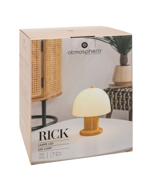Lampe LED Rick jaune - 16x16x21 cm