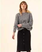 Pull en Mohair & Laine mélangés Ayden gris chiné