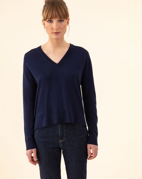 Pull en Laine mélangée Yanis marine